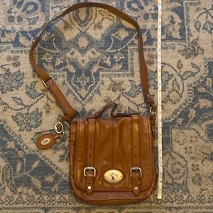 Fossil Brown leather messenger bag, pre-own condition